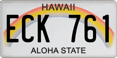 HI license plate ECK761