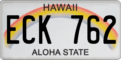 HI license plate ECK762