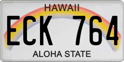 HI license plate ECK764