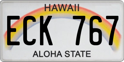 HI license plate ECK767