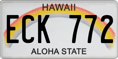 HI license plate ECK772