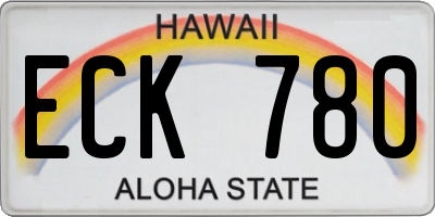 HI license plate ECK780