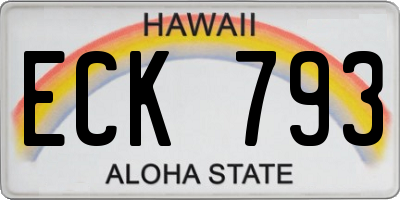 HI license plate ECK793