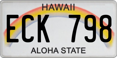HI license plate ECK798
