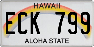 HI license plate ECK799