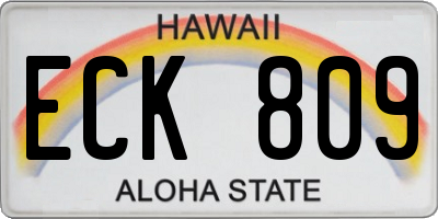 HI license plate ECK809