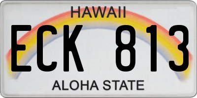 HI license plate ECK813