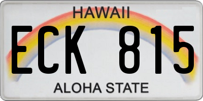 HI license plate ECK815