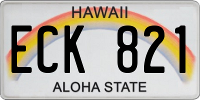HI license plate ECK821