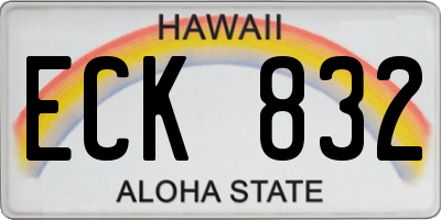 HI license plate ECK832