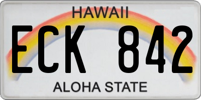 HI license plate ECK842