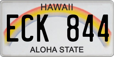 HI license plate ECK844