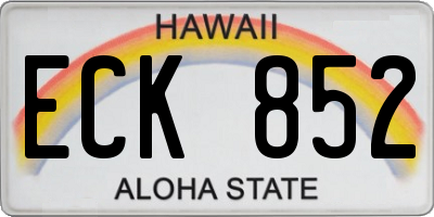 HI license plate ECK852