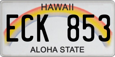 HI license plate ECK853