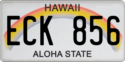 HI license plate ECK856