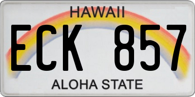 HI license plate ECK857