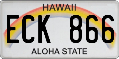 HI license plate ECK866