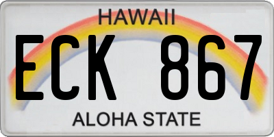 HI license plate ECK867