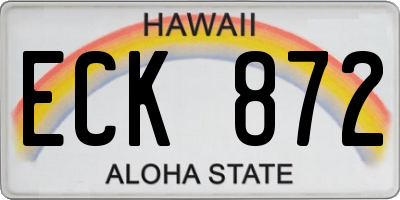 HI license plate ECK872