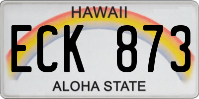 HI license plate ECK873