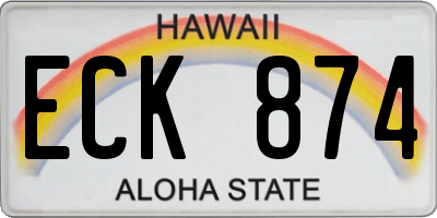 HI license plate ECK874