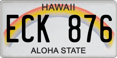 HI license plate ECK876
