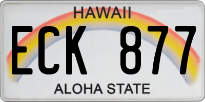 HI license plate ECK877