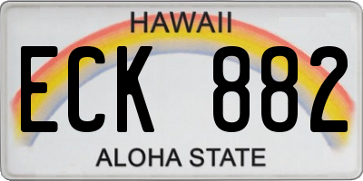 HI license plate ECK882