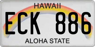 HI license plate ECK886