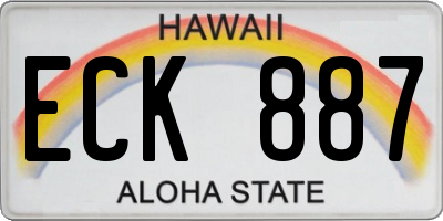 HI license plate ECK887