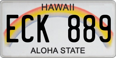 HI license plate ECK889