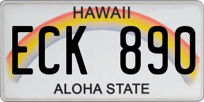HI license plate ECK890