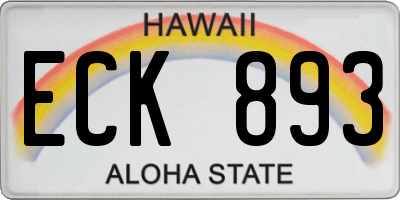 HI license plate ECK893