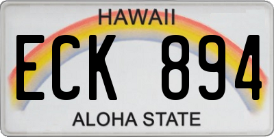 HI license plate ECK894