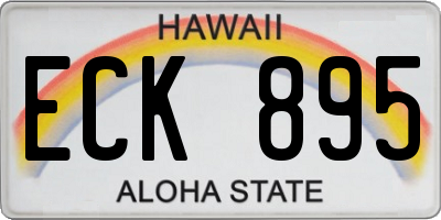 HI license plate ECK895