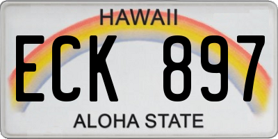 HI license plate ECK897