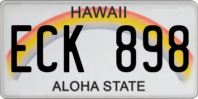 HI license plate ECK898