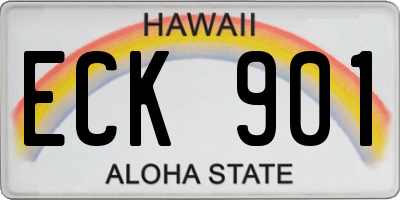 HI license plate ECK901
