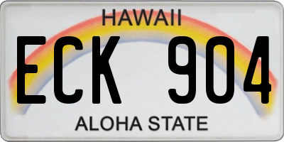 HI license plate ECK904