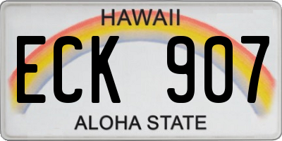 HI license plate ECK907