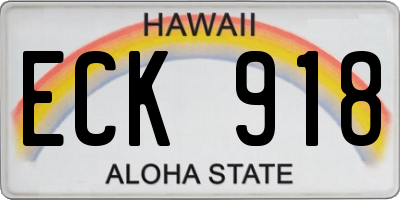 HI license plate ECK918