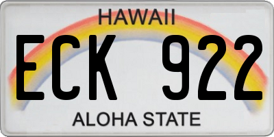 HI license plate ECK922