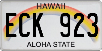 HI license plate ECK923
