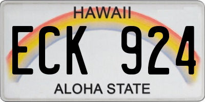 HI license plate ECK924