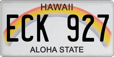 HI license plate ECK927