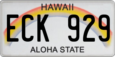 HI license plate ECK929