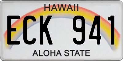 HI license plate ECK941