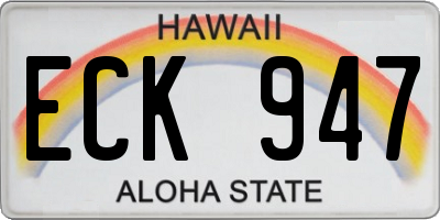 HI license plate ECK947