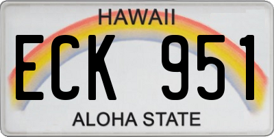 HI license plate ECK951
