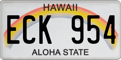 HI license plate ECK954